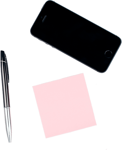 Image of pen, paper and phone